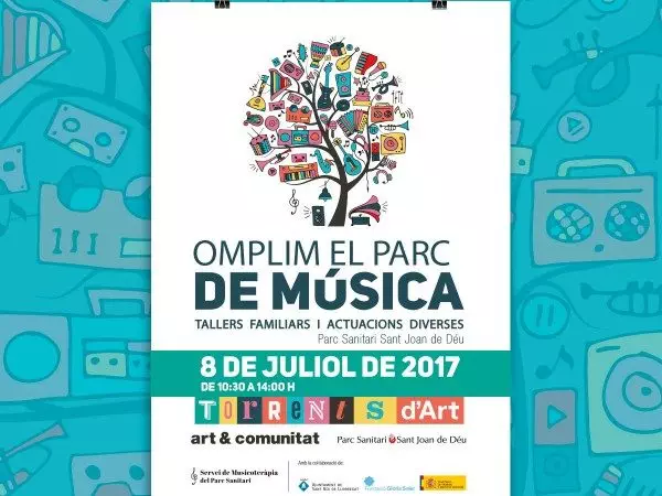 Cartell de l'activitat 'Omplim el Parc de música' del dia 8 de juliol de 2017.