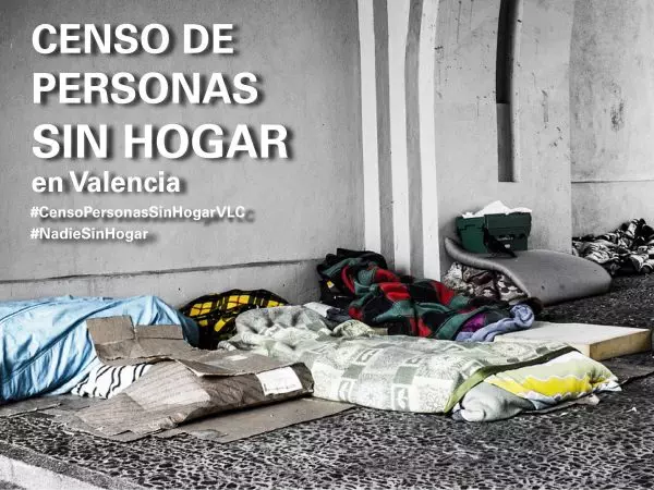 Cartel de la iniciativa del censo de personas en situación de sin hogar en Valencia