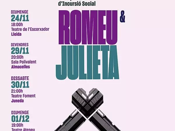 Representació de l’obra de teatre inclusiu ‘Romeu i Julieta’ a càrrec de Juneda Incursió