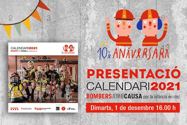 Creativitat per la presentació calendari solidari bombers amb causa 2021